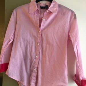GAP Pink 3/4-sleeved Button Down Shirt Sz XS